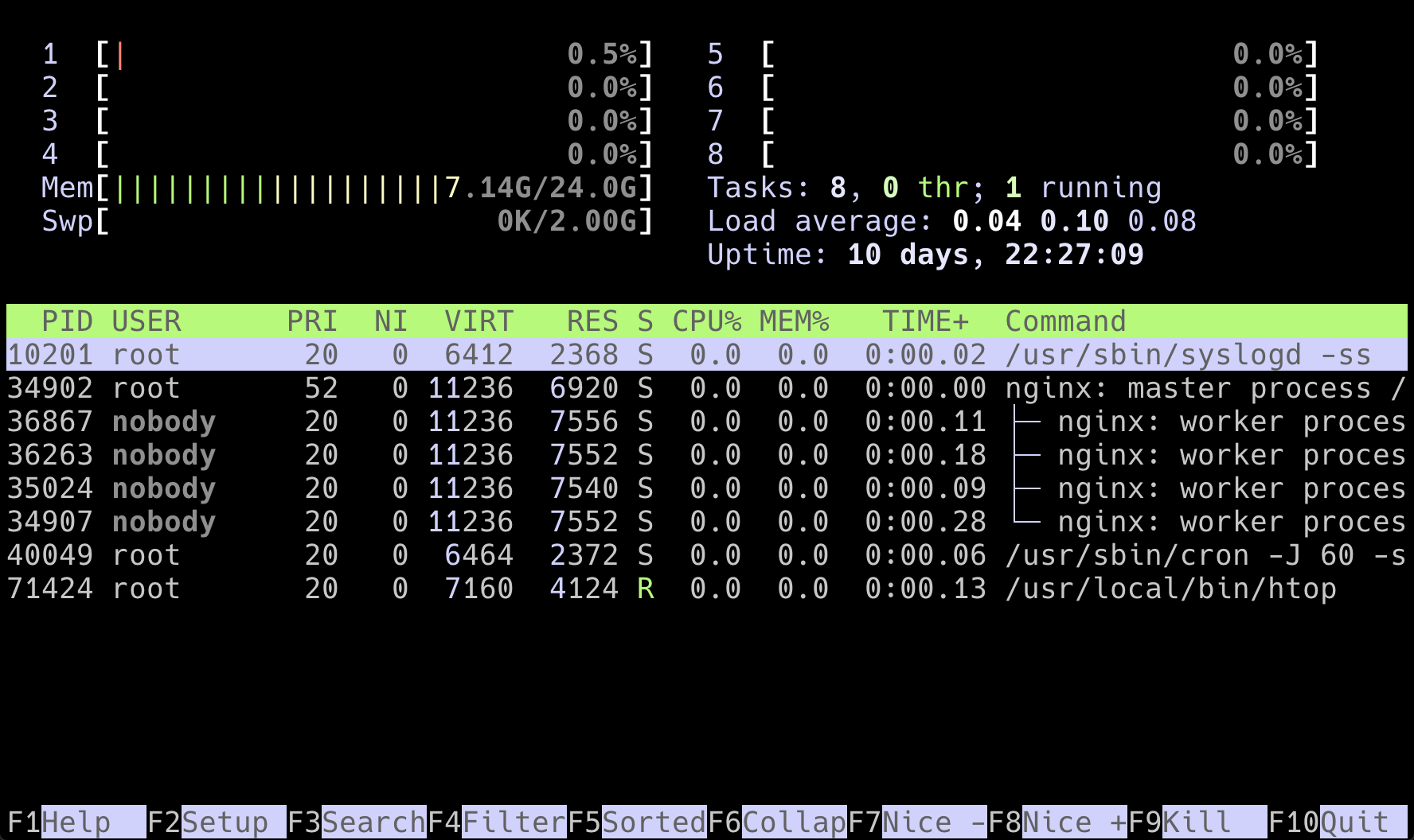 bastille htop container